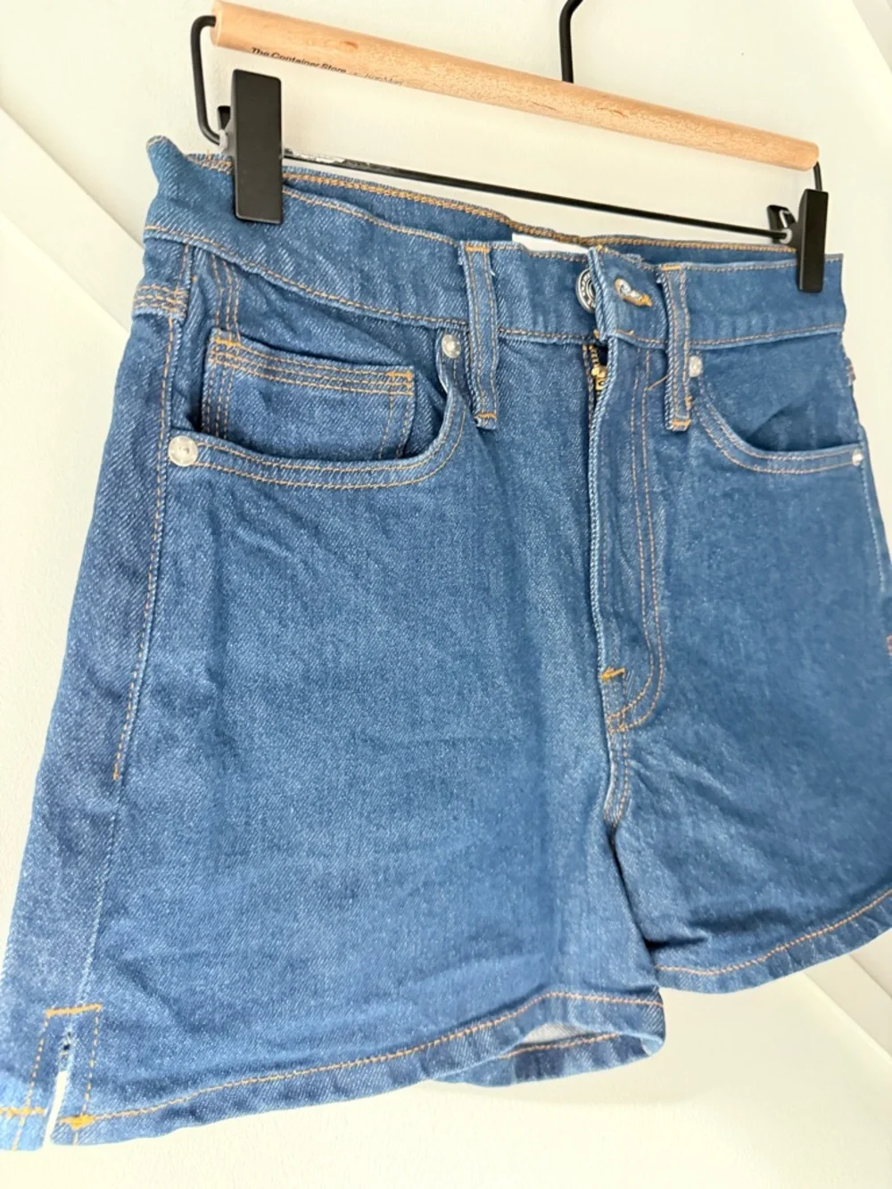 Frame Denim High Rise Shorts Blue | Classic Clean Cut Jean Shorts | Summer 
- 26 - Picture 3 of 10